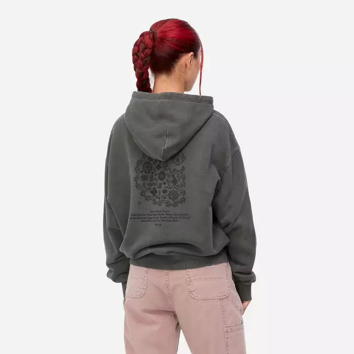 Carhartt WIP W' Hooded Verse C Sweat I030631 VULCAN 3 Carhartt WIP W' Hooded Verse C Sweat I030631 VULCAN - Image 3