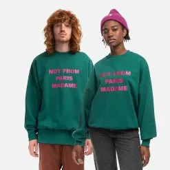 Drôle De Monsieur Drole De Monsieur Le Sweat Slogan Sweatshirt SW102 FOREST GREEN