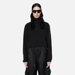 Rains Fleece Sweatshirt In Half Zip 18100 BLACK