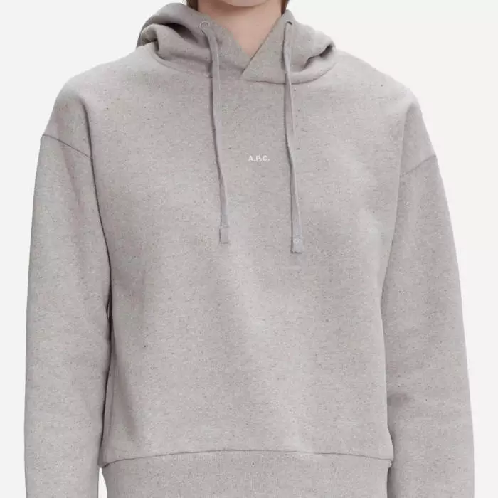 A.P.C. Women's Sweatshirt A. P. C. Hoodie Christina COFDZ-F27624 HEATHER GREY 5 A.P.C. Women's Sweatshirt A. P. C. Hoodie Christina COFDZ-F27624 HEATHER GREY - Image 5